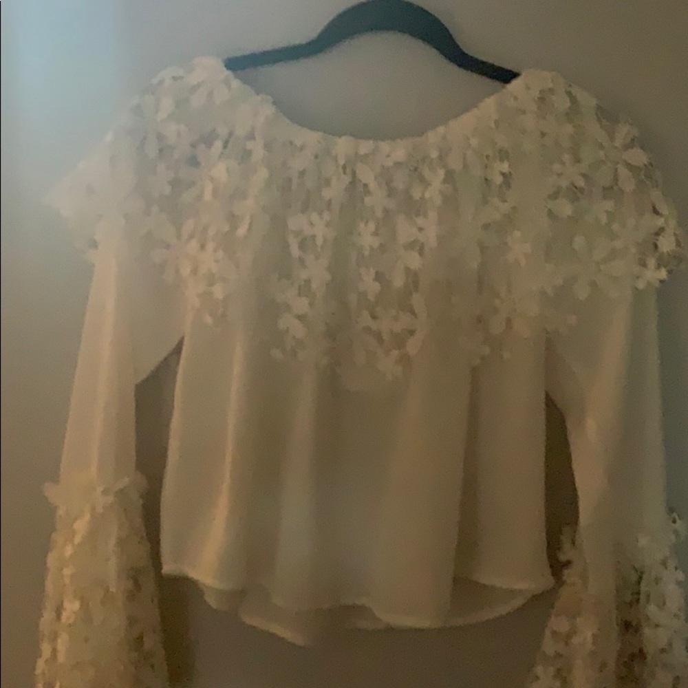 White strapless blouse
